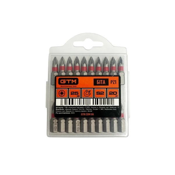 Біта GTM PZ1 25 мм 20 шт (SB-Z1-25K) SB-Z1-25K фото